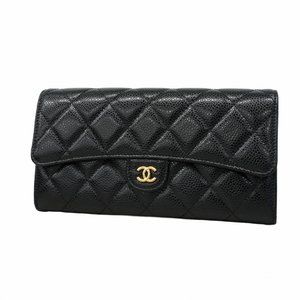 CHANEL Black Caviar Leather Wallet